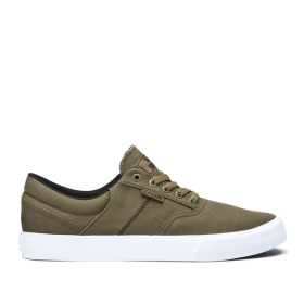 Supra Mens COBALT Low Top Shoes Olive/Black/white | US-28462